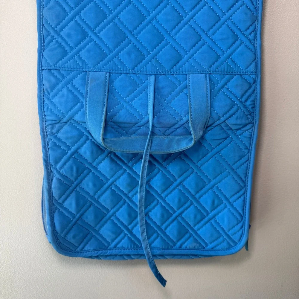 Vera Bradley Turquoise Blue Quilted Microfiber Hanging Travel Toiletry Organizer